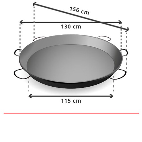 Poele a Paella en Acier Poli 200 parts