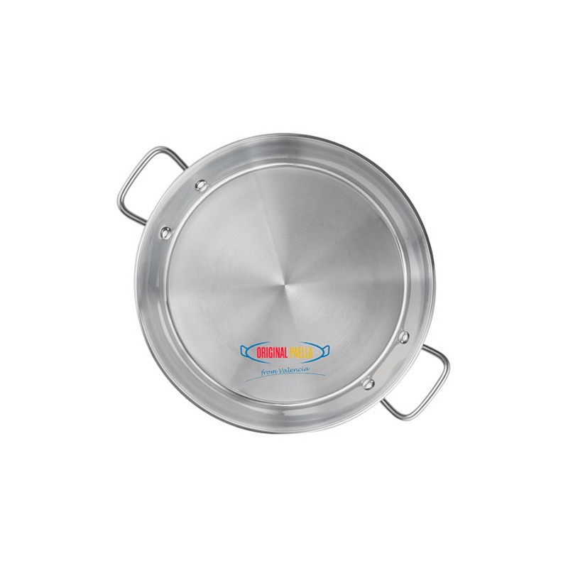 Poêle à paella à induction en acier inoxydable de 40 cm pour 6-9 personnes