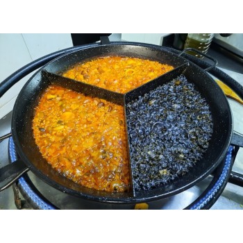 Poêle à paella divisée 3 parties poêle à paella multi-goûts 3 saveurs