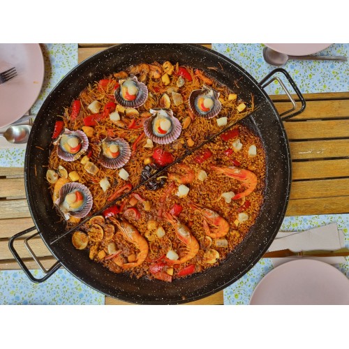 Poêle à paella divisée 2 parties, poêle à paella multi-goûts 2 saveurs