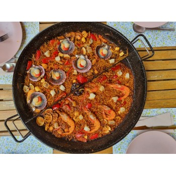 Poêle à paella divisée 2 parties, poêle à paella multi-goûts 2 saveurs