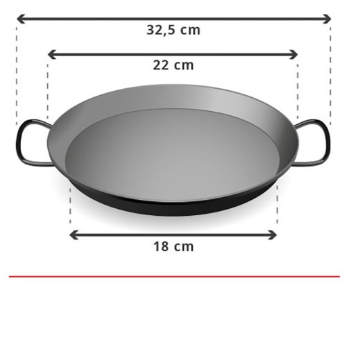 Poele a Paella en acier poli - 22 cm Poele a Paella