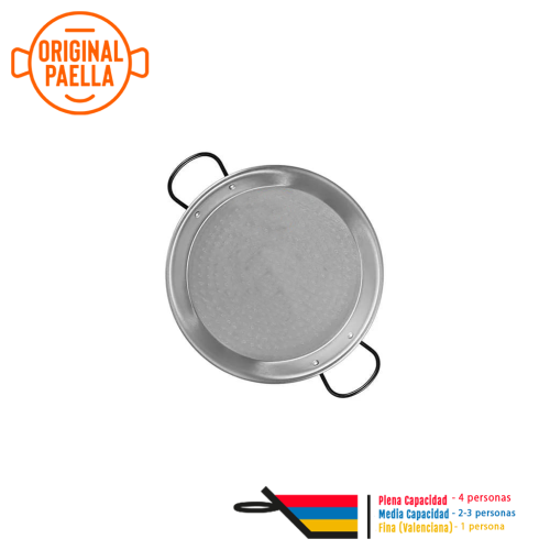 Poele a Paella en Acier Poli 30 cm 4 parts Poele a Paella