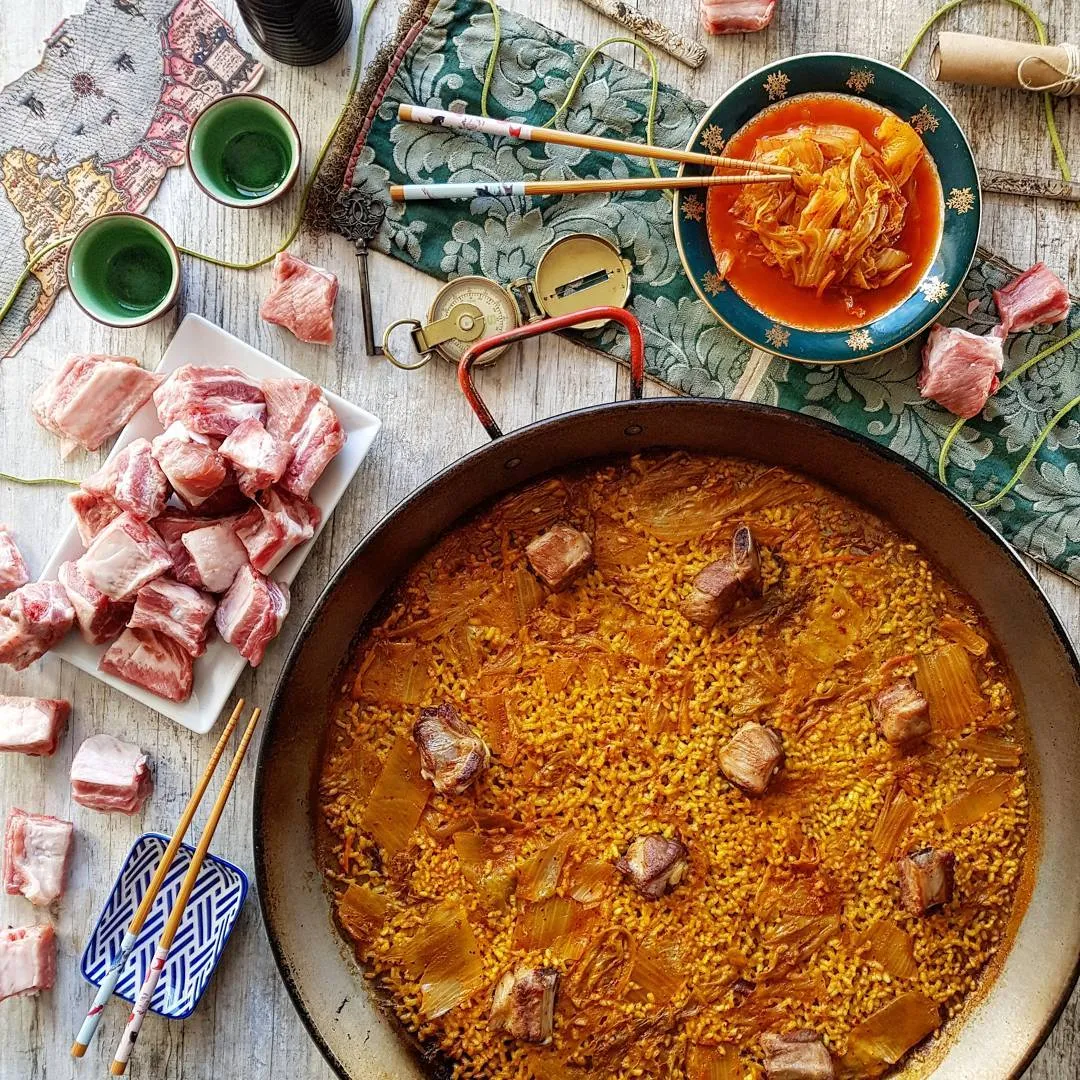 Recette @ricepaella : Riz au kimchi et côtes de porc