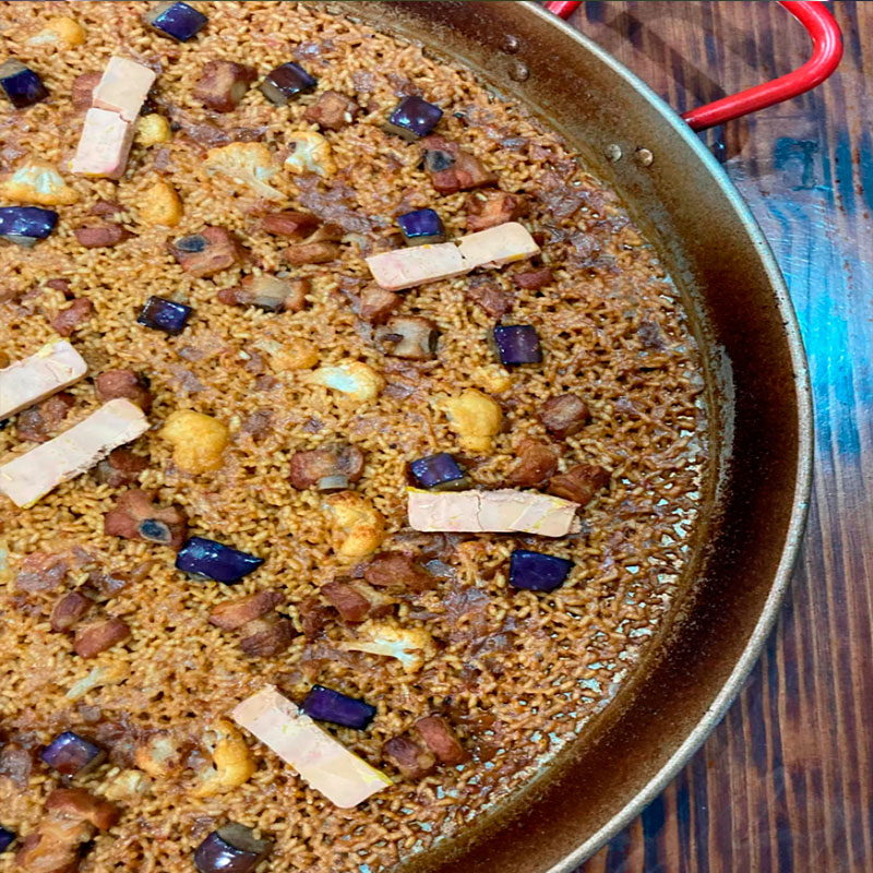 Recette de @elchefdelgarito_: Côte de riz, chou-fleur, aubergine et foie