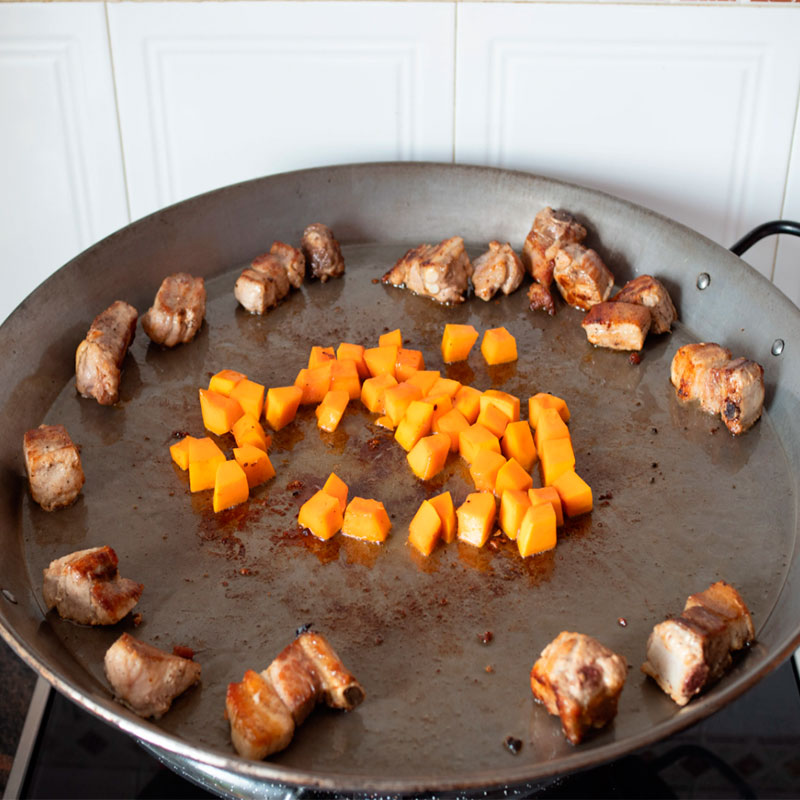 3.- Faire frire le potiron