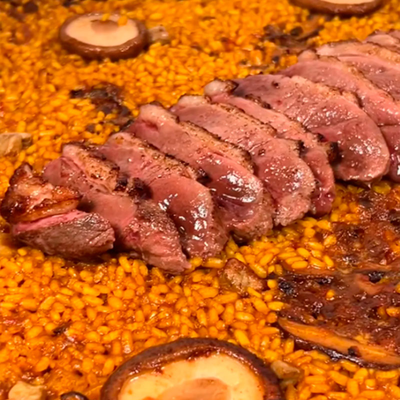 Recette de _comeydisfruta_ : Riz au magret de canard, champignons et foie