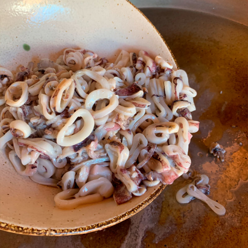 2.- Faire frire les calamars