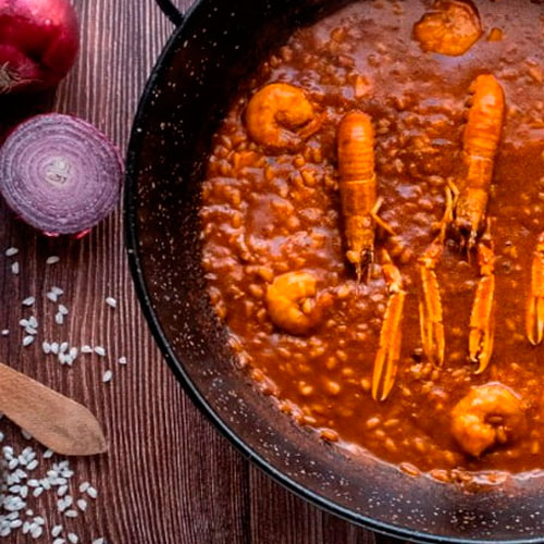 Recette de @cocinandoparati10 : Riz crémeux aux écrevisses, gambas et seiche