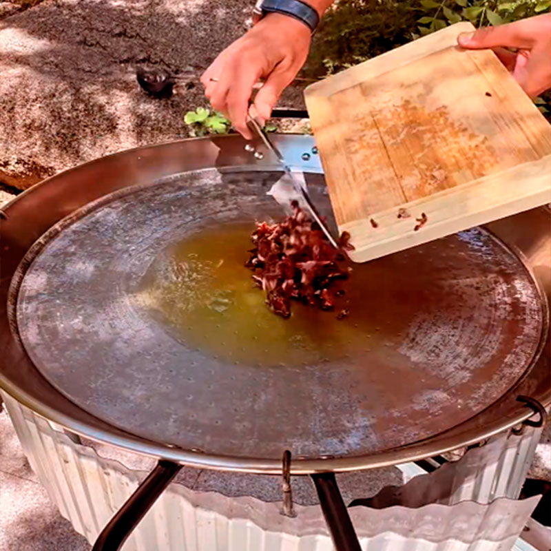 2.- Faire frire les tacos au jambon