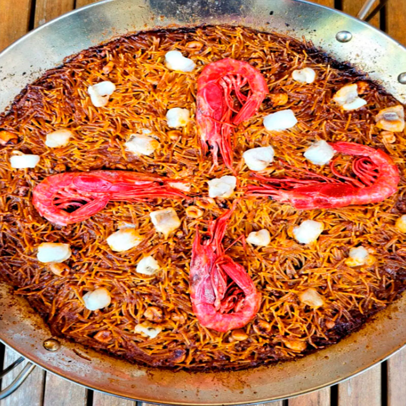 Recette de @originalpaella : Fideua de carabiniers et de lotte