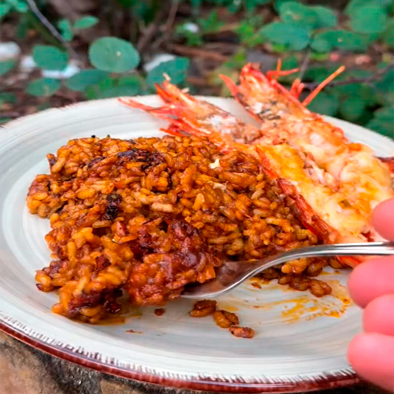 Riz sec aux crevettes géantes