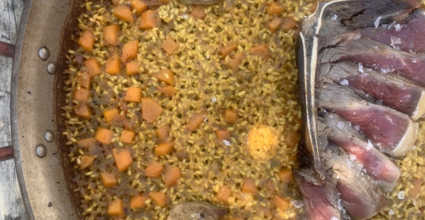 Recette de @cris_riceandmeal : riz faux-filet de vieille vache au foie et potiron