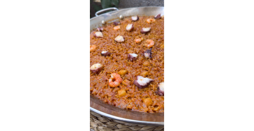 Recette de @elchefkent : Riz au poulpe et crevettes rouges