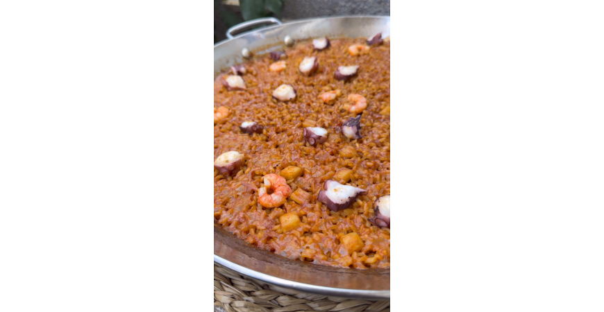 Recette de @elchefkent : Riz au poulpe et crevettes rouges