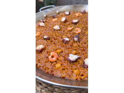 Recette de @elchefkent : Riz au poulpe et crevettes rouges