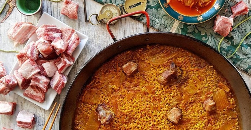 Recette @ricepaella : Riz au kimchi et côtes de porc