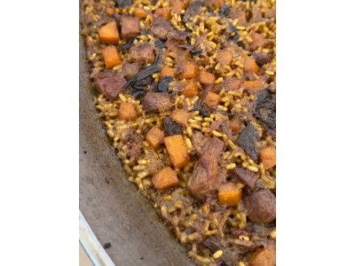 Recette de _comeydisfruta_ : riz au secret ibérique et potiron