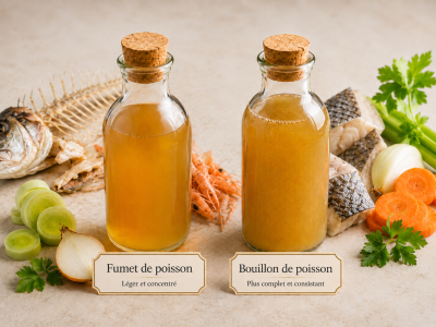 Différence entre fumet et bouillon de poisson