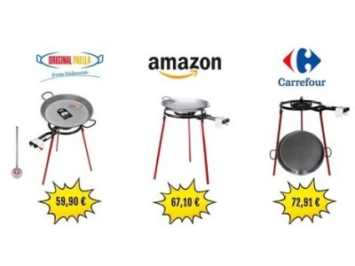 Où acheter le meilleur kit paella au meilleur prix, comparaison de prix entre Amazon, Carrefour et Original Paella.