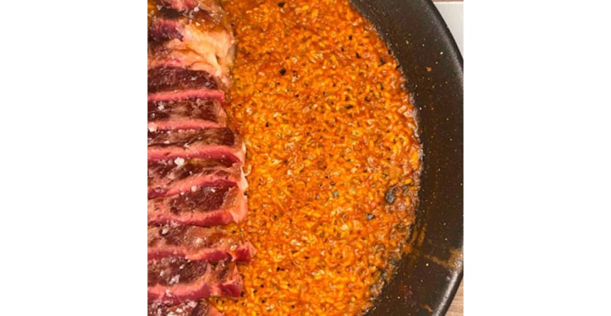 Recette de @vadearroces : Riz faux-filet de bœuf maturé