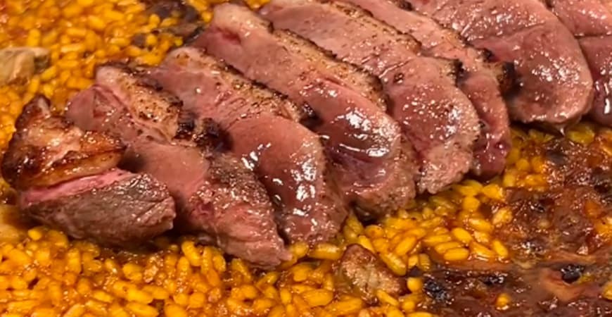 Recette de _comeydisfruta_ : Riz au magret de canard, champignons et foie