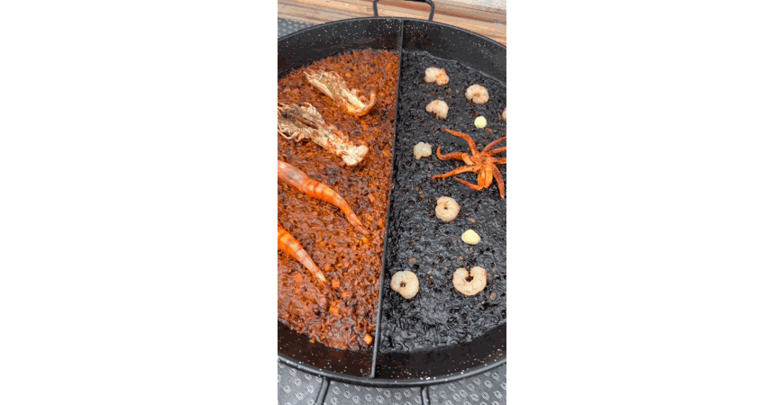 Double recette de _comeydisfruta_ : Riz aux fruits de mer et riz noir aux calamars