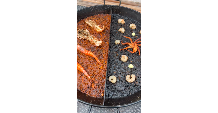 Double recette de _comeydisfruta_ : Riz aux fruits de mer et riz noir aux calamars