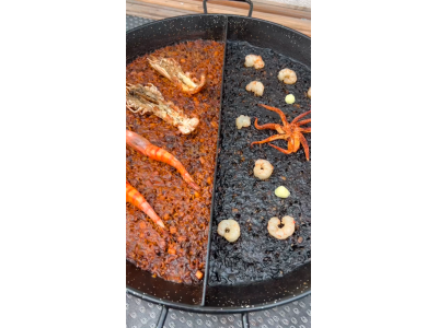 Double recette de _comeydisfruta_ : Riz aux fruits de mer et riz noir aux calamars